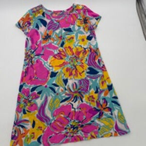 Girls LILLY PULITZER Floral Dress Size M (6-7) Pink Multi-color